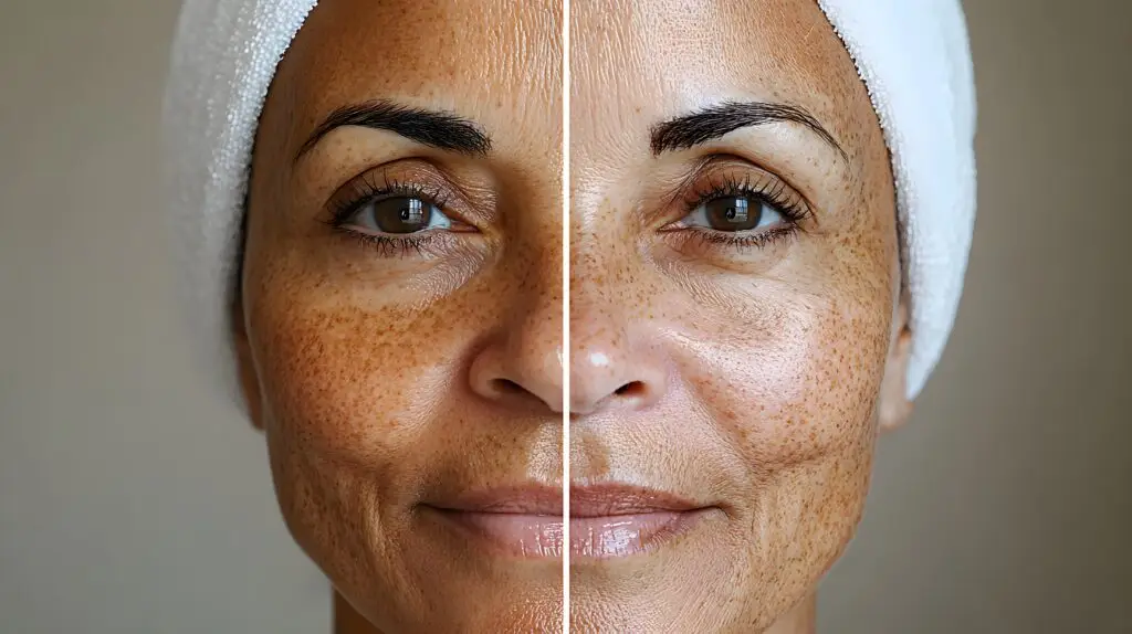 A woman Before and After Chemical Peel