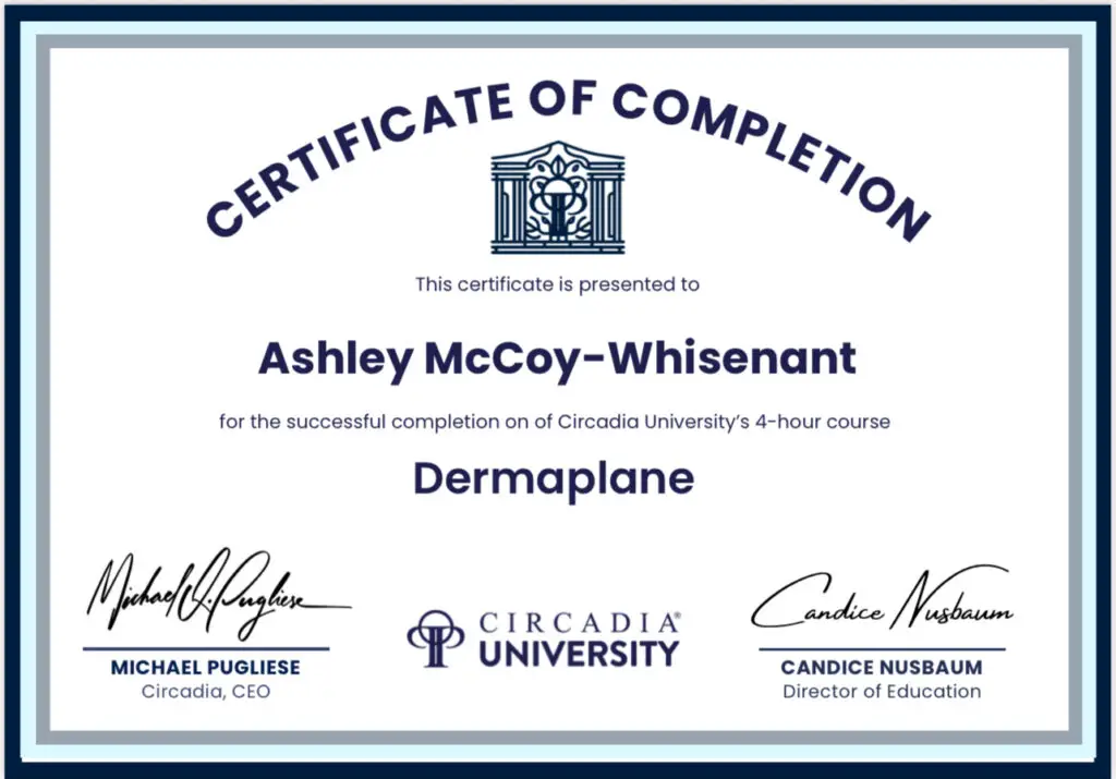 Certificate for Dermaplaning in St. Augustine FL
